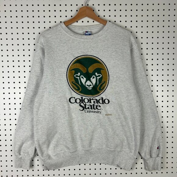 Champion Other - Colorado State Rams Vtg Crewneck Large‎ Sweatshirt 90s Gray Graphic Jumper